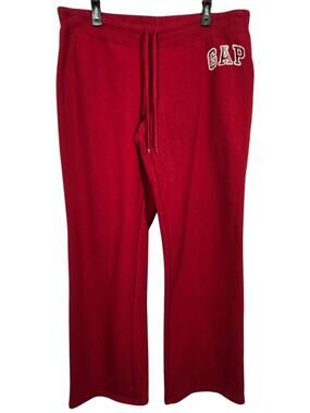 Vtg Gap Womens Red Sweatpants Size XL Plaid Logo Holiday Christmas Joggers Y2K